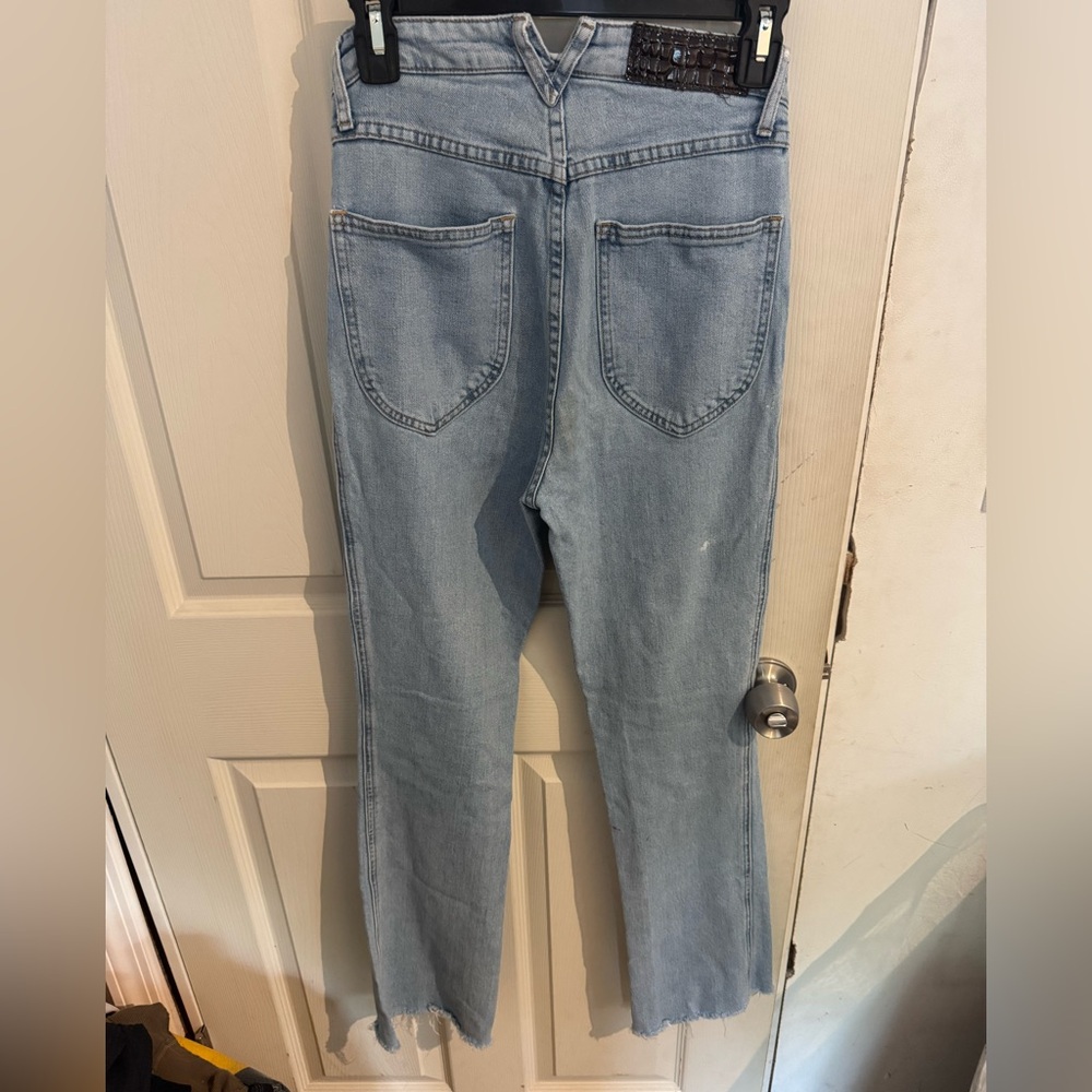 SPRWMN Francoise Light Wash Micro Flare Slim Fit High Rise Jeans Women's 26 - Picture 10 of 16